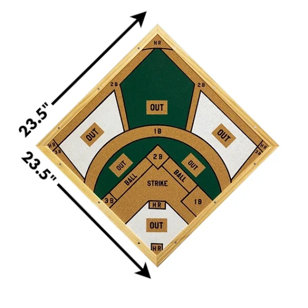 Image showing the dimensions of the baseball dartboard by Games O Skill: 23.5" x 23.5"